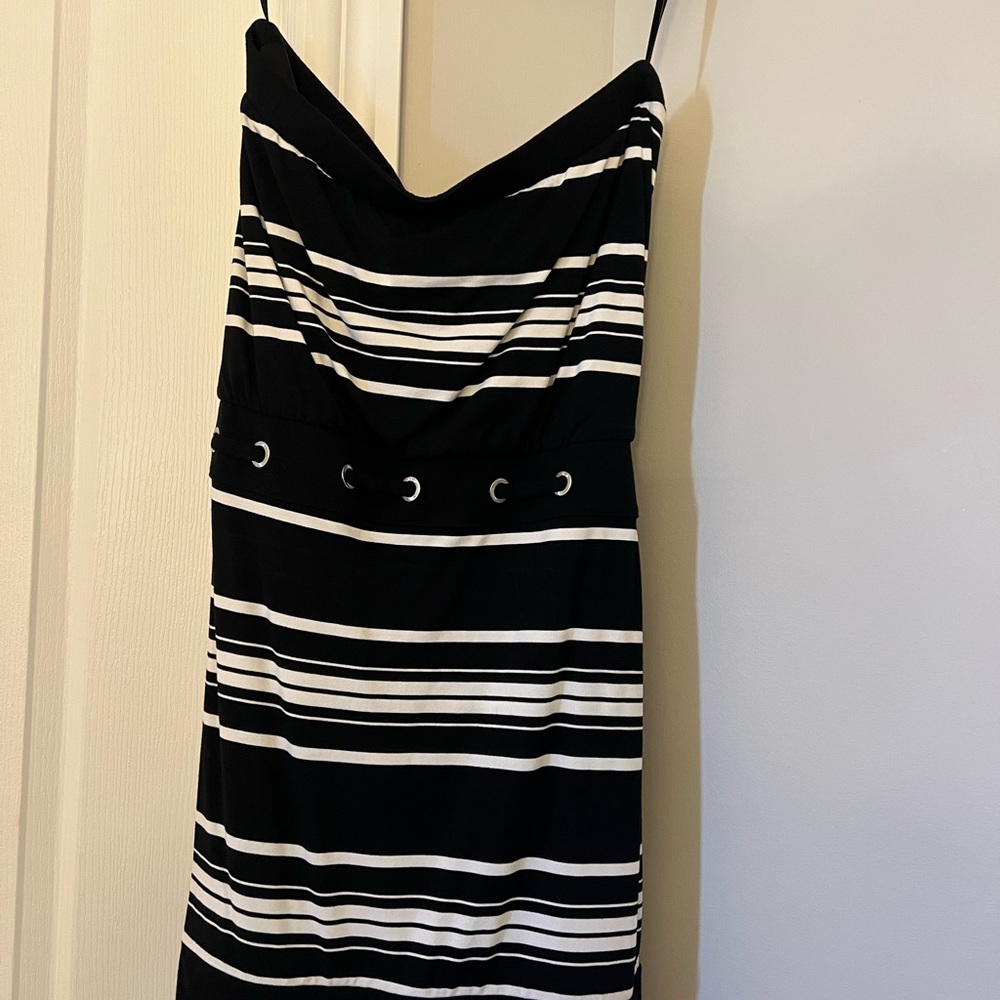 SLEEVELESS BLACK&WHITE DRESS - Picture 5 of 5